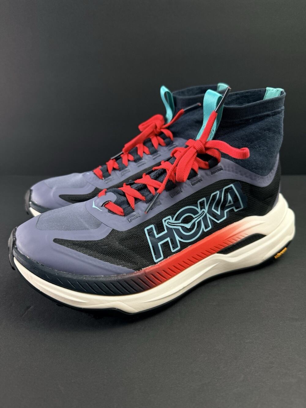 HOKA Tecton X 3 Men’s 7D Stormy Skies Cerise Trail Running Shoes